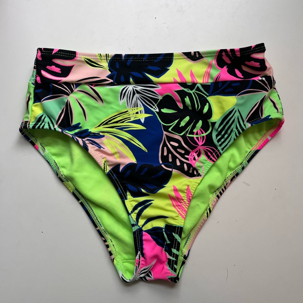 Never worn - No Boundaries Neon Tropical Bikini Bottom